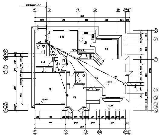 地上两层花园别墅电气CAD施工图纸（三级负荷) - 3