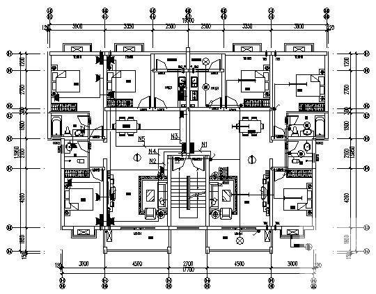 6层钢筋混凝土结构拆迁安居房电气CAD施工图纸（4幢楼） - 4