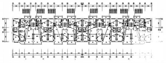 上6层住宅楼小区电气CAD施工图纸（三级负荷）(防雷接地系统) - 2