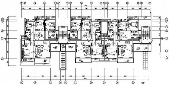 上5层小区住宅楼电气CAD施工图纸（地下1层） - 2