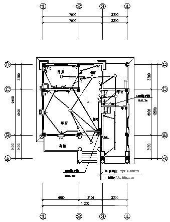 地上3层住宅楼别墅电气CAD施工图纸（三级负荷） - 1