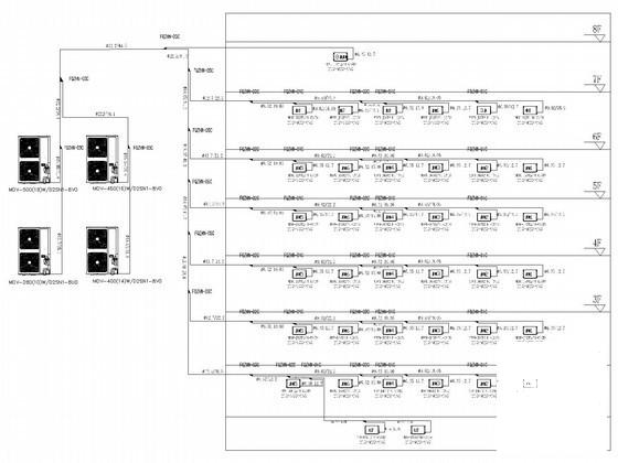 7层宾馆酒店项目多联机空调系统设计CAD施工图纸 - 4