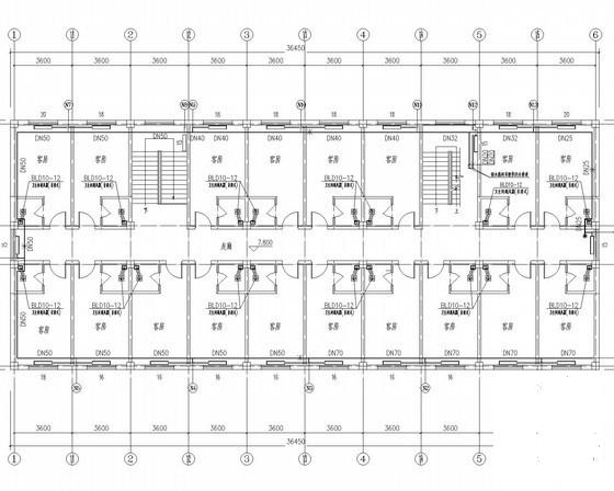 3层小型宾馆酒店采暖及通风排烟系统设计CAD施工图纸（给排水设计） - 1