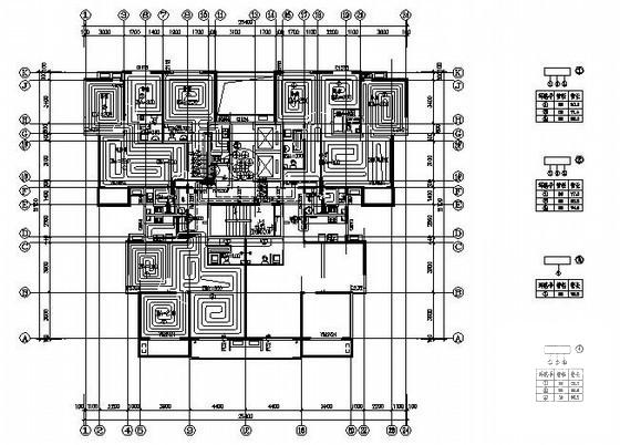 高层住宅楼采暖通风设计CAD图纸(地下室顶板) - 1