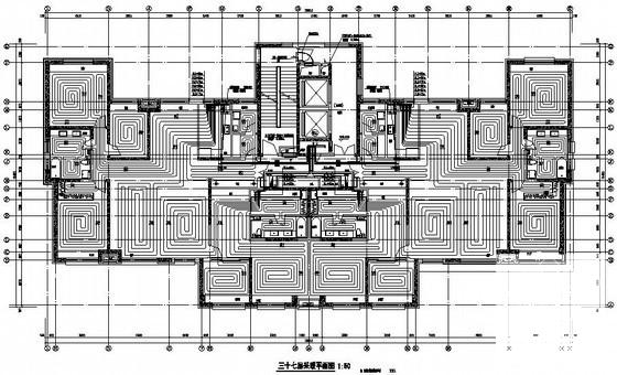 37层超高层住宅楼暖通设计CAD施工图纸(系统原理图) - 1