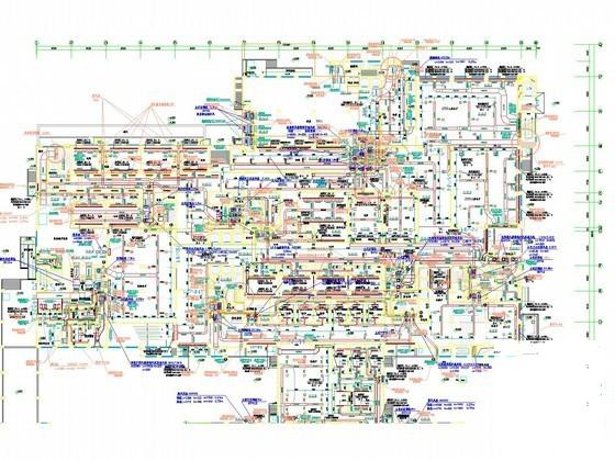 高层5A国宾馆空调通风系统设计CAD施工图纸（机房人防大院设计）(离心式冷水机组) - 1