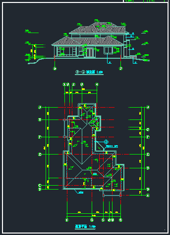 2层生态园别墅建筑CAD施工图纸 - 4