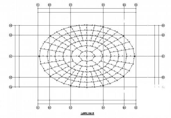 8.4米跨网架结构施工图书馆结构设计施工图纸（独立基础）(平面布置图) - 2