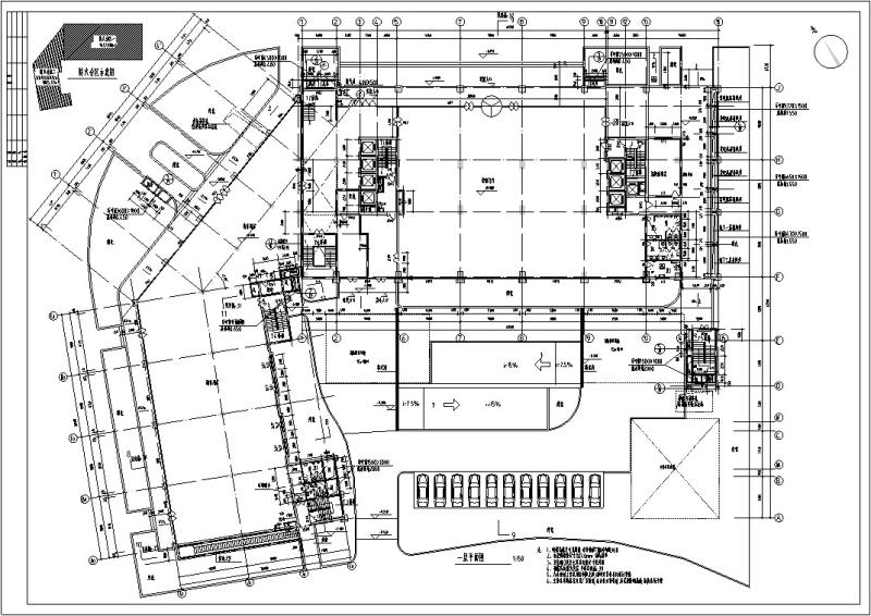 现代风格酒店建筑设计CAD施工图纸（总）精(钢筋混凝土结构) - 1
