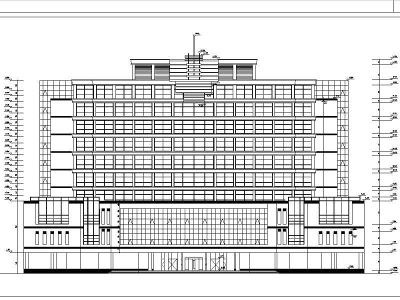 框架结构3套现代高层宾馆酒店建筑设计CAD施工图纸， - 1