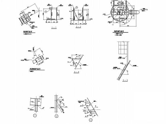 脱硫塔顶棚和楼梯平台钢结构CAD施工图纸 - 5