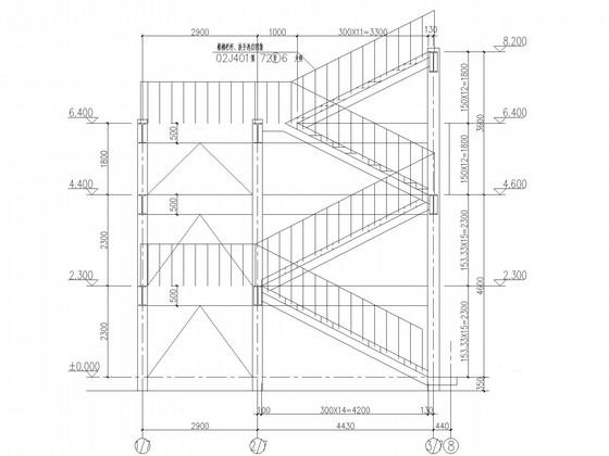 新增室外钢楼梯结构CAD施工图纸 - 1