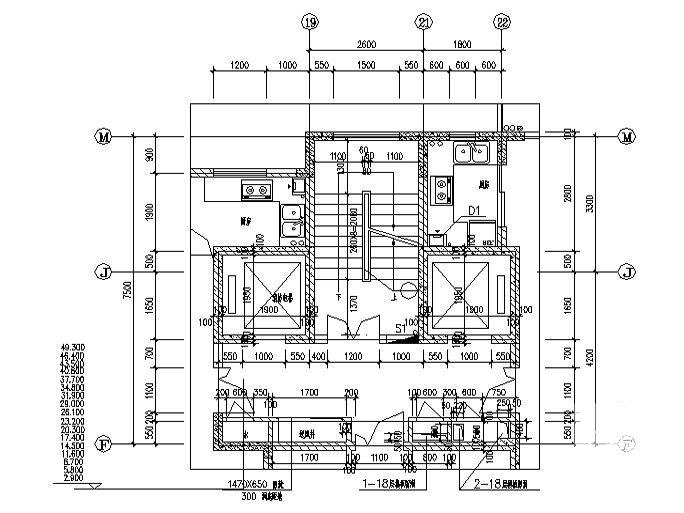 18层住宅-楼梯及楼梯间节点详细设计图纸(建筑节能计算) - 1