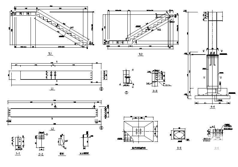 多种常用钢结构楼梯节点CAD施工图纸 - 2