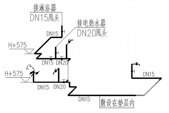 6层住宅楼给排水设计CAD施工图纸（市政工程） - 2