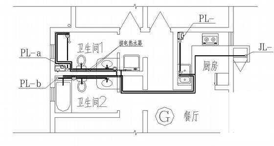 6层住宅楼给排水设计CAD施工图纸（市政工程） - 3