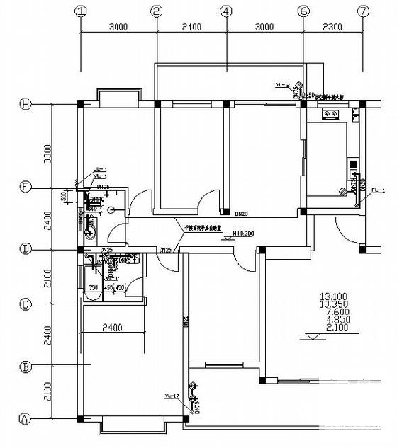 多层复式住宅楼给排水设计CAD施工图纸 - 3