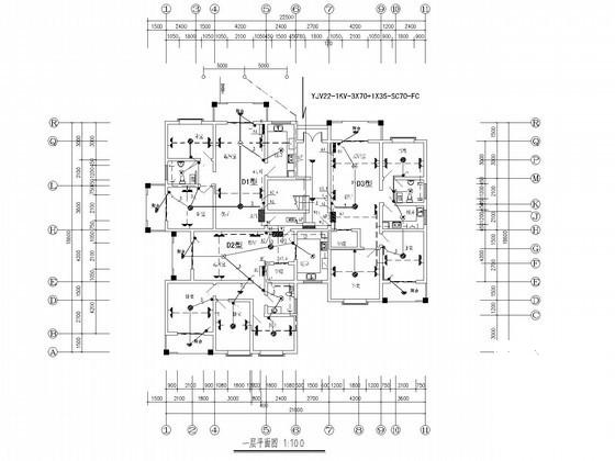 5层住宅楼电气设计CAD施工图纸 - 1