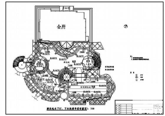 会所游泳池工程给排水设计CAD施工图纸 - 1