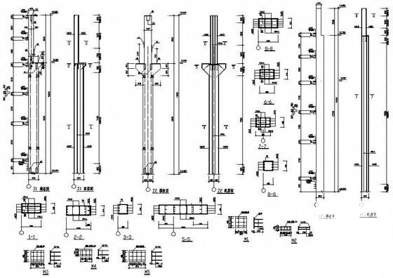 排架结构单层厂房结构设计CAD图纸（砌体结构,钢筋混凝土结构,钢结构） - 4