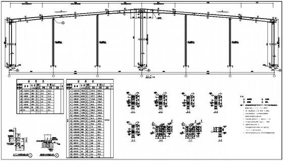 24米跨带气楼单层钢结构厂房结构设计图纸(平面布置图) - 3