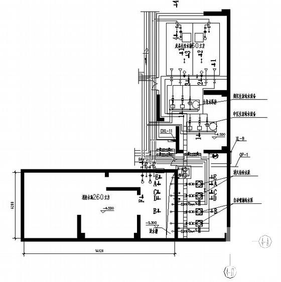 一类高层地下车库给排水及消防CAD施工图纸(住宅) - 3