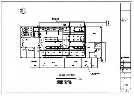 国内3层制药公司验室给排水CAD图纸(管道试验压力) - 1