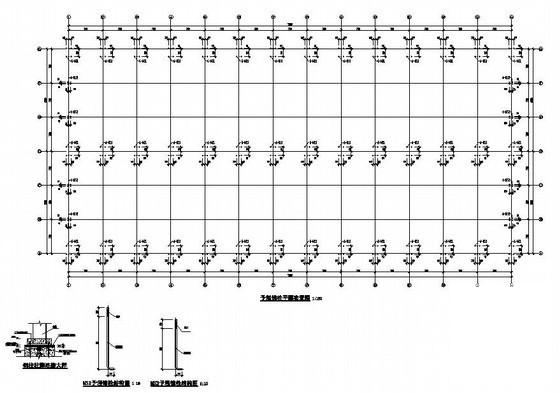 21米跨单层门式刚架厂房结构设计图纸（独立基础）(平面布置图) - 2