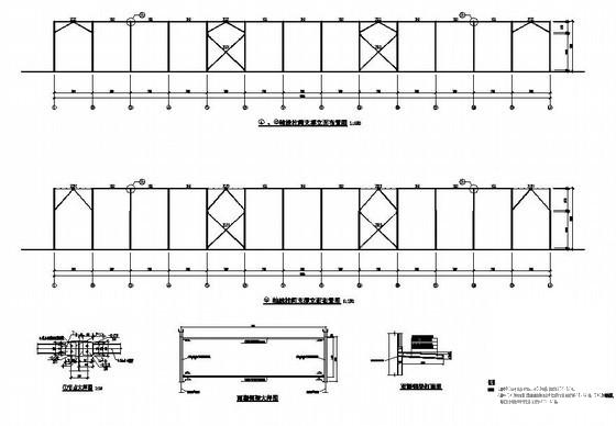 21米跨单层门式刚架厂房结构设计图纸（独立基础）(平面布置图) - 3