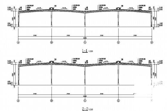 惠东市21米跨单层钢结构厂房结构设计CAD图纸（门式刚架,轻钢结构） - 4