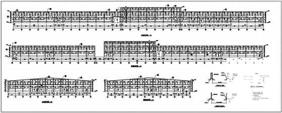26米跨单层门式刚架厂房设计CAD图纸（独立基础）(结构布置图) - 3