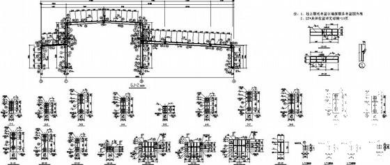 昌吉跨度22米单层门式刚架厂房结构CAD施工图纸（独立基础）(平面布置图) - 3