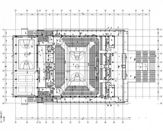 3层大学体育馆给排水CAD施工图纸 - 1