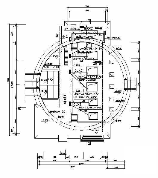 水泵房电气CAD施工图纸（地上高5米，地下10.45米）(防雷接地系统) - 1