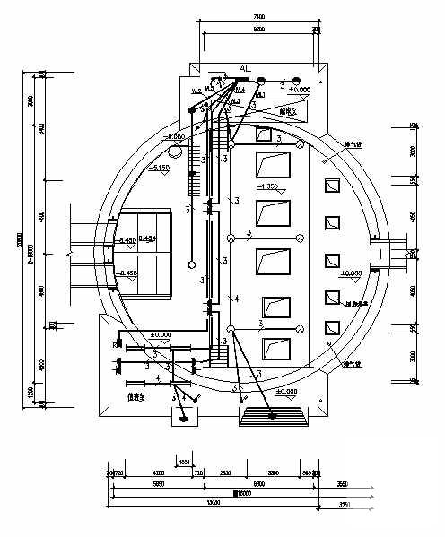 水泵房电气CAD施工图纸（地上高5米，地下10.45米）(防雷接地系统) - 2