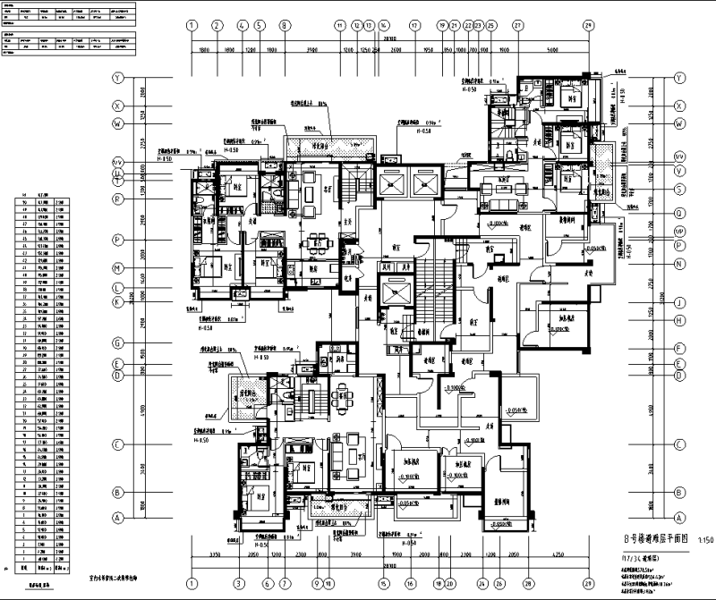 广西51层1梯5至8户高层住宅户型图设计 (5)