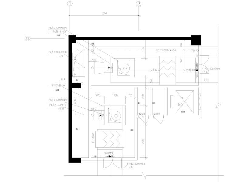 B1F风机房二大样图