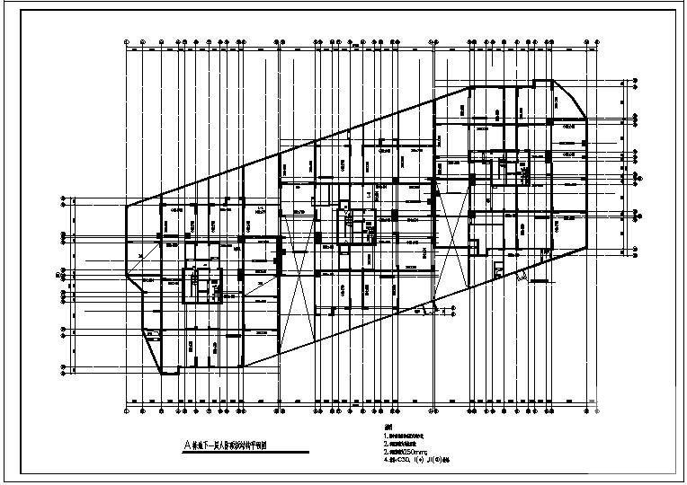 大楼地下1层人防结构平面节点构造详图纸 - 2