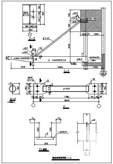 钢结构雨篷节点构造详图纸 - 1