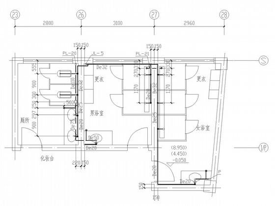 3层学校食堂建筑给排水CAD施工图纸 - 2