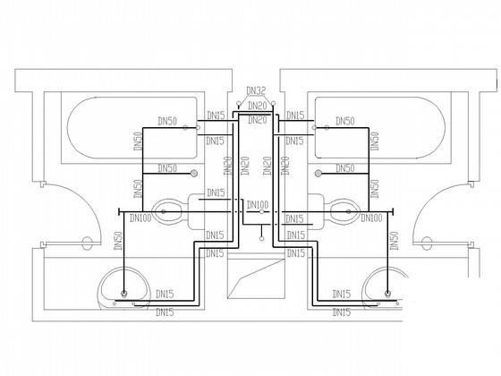 5层招待所建筑给排水CAD施工图纸 - 2