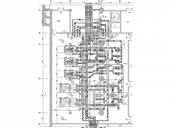 十一万平超高层办公大厦空调通风CAD施工图纸(地下3层，)(压缩式冷水机组) - 3