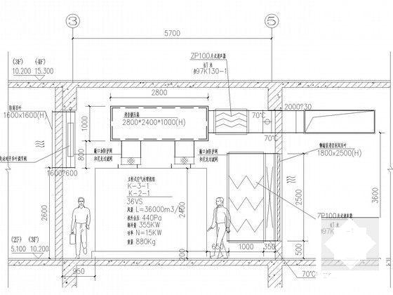 十一万平超高层办公大厦空调通风CAD施工图纸(地下3层，)(压缩式冷水机组) - 4