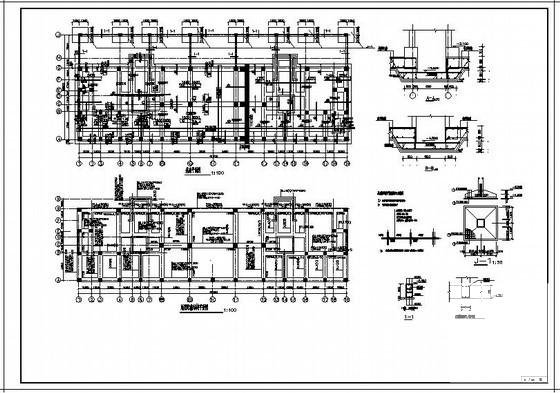 11层高层框剪宾馆结构设计CAD施工图纸(基础平面图) - 3