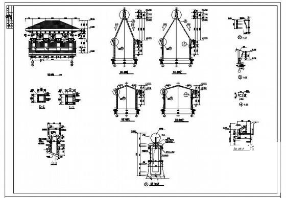 4层框架结构公司综合楼结构设计CAD施工图纸(平面布置图) - 4