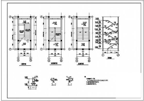 5层筏形基础框架结构住宅楼结构设计CAD施工图纸 - 4