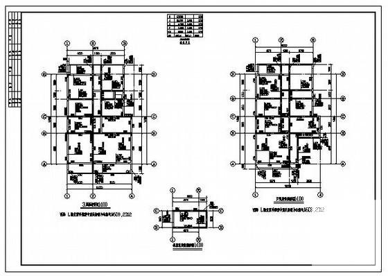 4层框架结构住宅楼结构设计CAD施工图纸(基础平面图) - 3