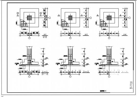 3层框架结构宿舍楼结构设计CAD施工图纸（独立基础） - 3