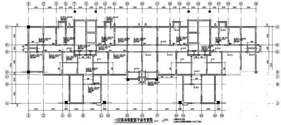 8层剪力墙结构住宅楼结构设计CAD施工图纸（筏形基础）(平面布置图) - 3