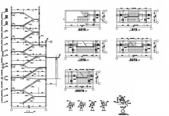 8层剪力墙结构住宅楼结构设计CAD施工图纸（筏形基础）(平面布置图) - 4